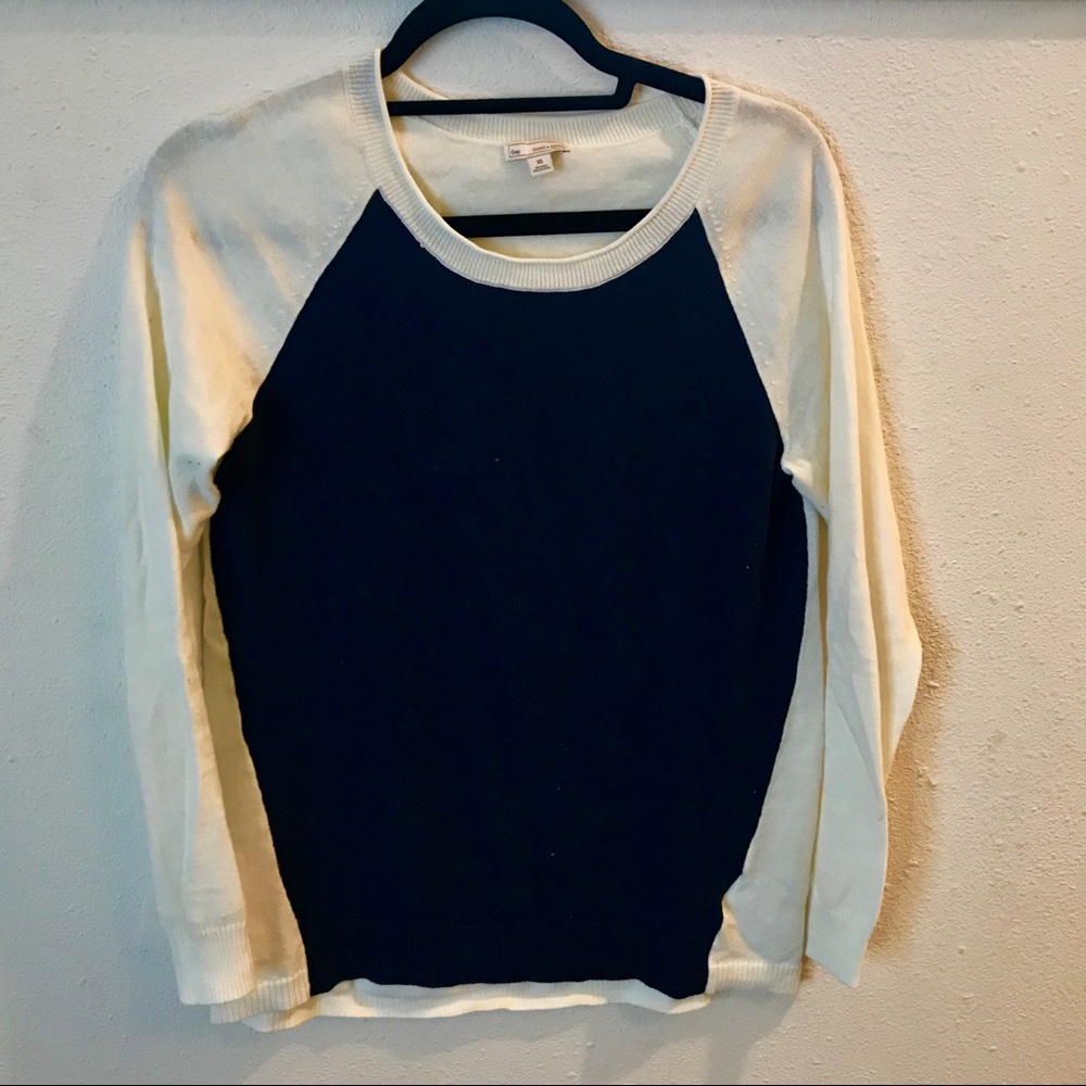 Navy blue and white Gap cardigan